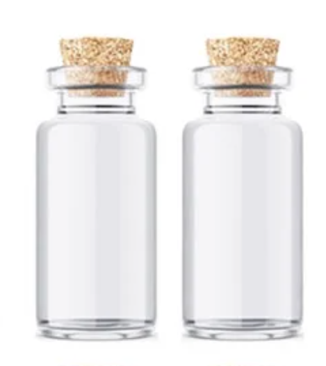 GLASS JARS WITH CORK LID 2 Pack Of 2