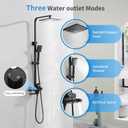 Taplong Matte Black Outdoor Shower Fixture Exposed Bathroom Shower Faucet Set,Shower System with 9" Rain Shower Head Handheld Sprayer Single Handle, SUS304 Triple Function Wall-Mounted Faucet