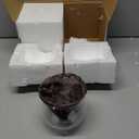 Glass Caviar Serving Set with 2 Pcs Mother of Pearl Spoons 3.2 Inch Caviar Dish Chiller Server Set with Ice Holder for Egg, Ice Cream, Coffee, Restaurant Serving