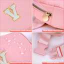 Uygafly Belt Bag Crossbody Bags for Girls Women - Gifts for 8 9 10 11 12 13 Year Old Girl - Teen Birthday Gifts - Small Waist Packs Trendy Kids Fanny Pack - Initial White V,Pink Bag