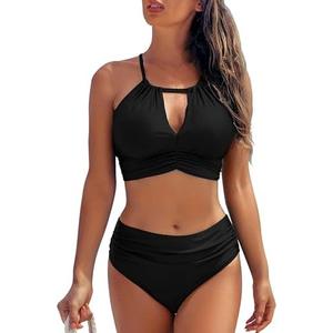 Women Halter Bikini Set High Waist Bottom Bathing Suit Sexy Swimsuit Size L