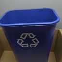 Rubbermaid Commercial Products Deskside Recycling Can, 10.25-Gallon/41-Quart, Blue Recycling Symbol, Plastic, for Bedroom/Bathroom/Office/Under Desk/Sink