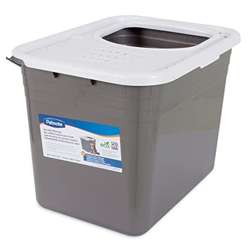 Petmate Enclosed Cat Litter Box with Hinged Lid, Wide Top Entry