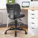 Primy Tall Drafting Desk Chair - Armless, Adjustable Height, Mesh Back, Rolling, Standing Desk Chair for Art Room, Office or Home (Black), PR777-Z