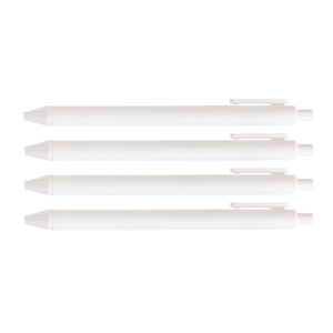 Plastic Bulk Ballpoint Pens for Office Church School Business Wedding, White, 4 PCS