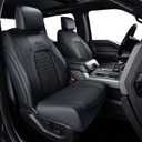 Coverado Full Set F150 Seat Covers, Waterproof Faux Leather Full Coverage Protector for 2015-2026 Ford F150 & 2017-2026 F250 F350 F450 Crew Cab, Black Truck Interior Car Seat Cushion Covers