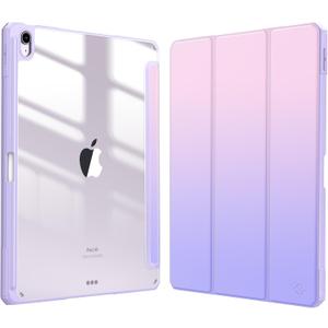 Fintie Hybrid Slim Case for iPad Air 13-inch (M3) 2025, (M2) 2024 - [Built-in Pencil Holder] Shockproof Cover with Clear Transparent Back Shell, Fantasy Ombre