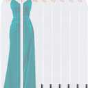 BALEINE 60'' Translucent Garment Bags, 6 Packs PEVA Dress Bag for Closet Clothes Dresses Suit Coats Storage (White, 6PK)