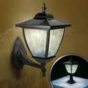 Classy Caps Black Aluminum Elegante Solar Lamp SML556  High-Performance LED, Durable Aluminum, Elegant Design, Weather-Resistant, Wall/Pier Mount Feature, 130 Lumen Adjustable, Ideal for Outdoors