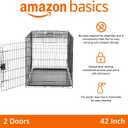 Amazon Basics Portable, Collapsible Metal Wire Dog Crate with Removable Tray, Double Door, Easy to Assemble, Divider Panel for Large Dogs, 42" x 28" x 30", Black