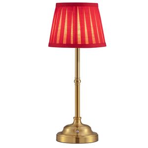 KDG Cordless LED Table Lamp Set of 1, Portables Fabric Shade Desk Lamps, 5000mAh Rechargeable Battery Powered Lighting, Dimmable Light for Dining Room, Bedroom, Bedside, Night Light, Balcony (Red)