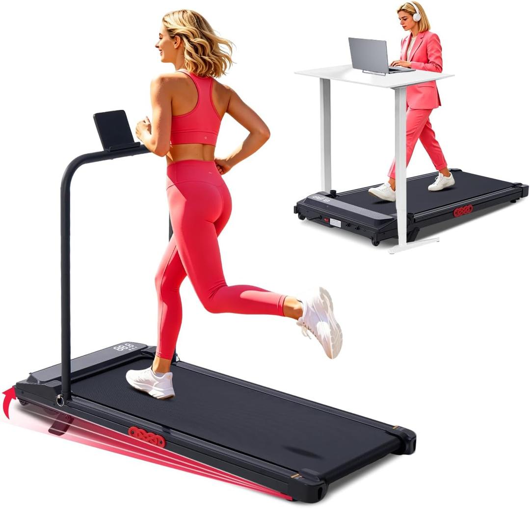 Portable Walking Pad Treadmill with Incline and Handle Bar for Home
