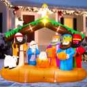 7 FT Christmas Inflatables Nativity Scene Outdoor Decorations, Large Christmas Blow Up Yard Decorations Nativity Sets for Garden Lawn Xmas Decor