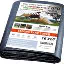 Tarps Heavy Duty Waterproof 16x26ft,TEZONG Silver Tarp 12Mil Plastic Tarpaulin Outdoor Tarp Cover for Emergency Rain,Patio Furniture,Wood,Roof,Camping,Car,Pool