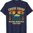 Cruise Squad 2026 Family Vacation Matching Group Summer T-Shirt, Small (Navy Blue)