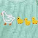 Toddler Girl/Boy Sweater Cute Ducks Hand Embroidered Sweater Fall Winter Outfit 1-5Y (Pink)