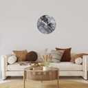 Large Grey Marble Wall Clock 24 Inch Silent Non Ticking