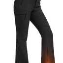 Moosehill Women's-Snow-Ski-Pants Water-Resistant Fleece Lined Winter Hiking Snowboard Thermal Insulated 5 Pockets (16, Black)