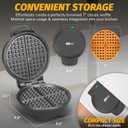 FineMade 7 Inches Round Classic Waffle Maker Machine, Mini Waffle Maker, Non-stick Waffle Irons, Thin Waffle Maker Crispy, Black
