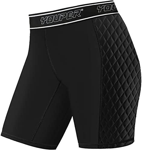 Youper Women's Classic Softball Sliding Shorts, Compression Padded Slider Shorts L