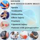 Hinged Post Op Elbow Brace, Adjustable ROM Support Stabilizer for Dislocated Arm, Ulnar Nerve Entrapment & Tendonitis, Recovery Splint for Men and Women, Left