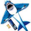 Complete Kite with Handle, Line & Accessories,Easy to Fly for Kids & Adults, Perfect for Beach, Park, Family Outdoor Activities, Three Headed Shark