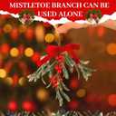 2 Pcs Christmas Mistletoe Decor Artificial Mistletoe Ornaments You Know What to Do Hanging Wood Sign Christmas Ornamnets with Red Velvet Bow for Xmas Door Home Party Decoration Supplies