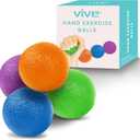 Vive Squeeze Balls for Hand Therapy, Exercise, Arthritis (w/ Rehab Video App) - Grip Strengthener Occupational Equipment for Finger, Wrist, Carpal Tunnel, Pain Relief, Stress - Resistance Strength Squeezing Egg Trainer (Blue)