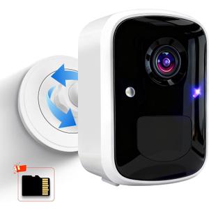 Wireless Security Cameras, 3MP WiFi Battery Powered Camera with AI Motion Detection, 2-Way Talk, Spotlight, Siren, IP65, Cloud & Up to 256G SD Storage(About 180 Days Storage SD Card Included)