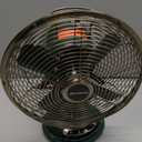 AMACOOL Oscillating Vintage Fan, All Metal Retro Table Top Fan, Adjustable Head Tilt, Quiet 3 Speeds Plug-In Desk Fan for Bedroom Home Office & Kitchen (Dark Green)