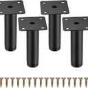 4 Pcs Furniture Legs, Metal Cabinet Legs, 4 inches/10 cm Adjustable Furniture Support Feet for Kitchen Shelves Sofa Table Chair Desk Cupboard Furniture Adjustable Legs Feet Foot