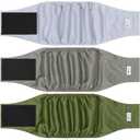 5 Pack Dog Diapers Male Reusable, Premium Belly Bands for Male Dogs, High Absorbing Dog Pee Wraps for Doggie in Incontinence or Excitable Urination and Training Green L