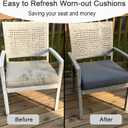 NettyPro Patio Cushion Covers Replacement Set 4 Water Repellent UV Resistant Outdoor Chair Seat Cushion Slipcover with Zipper and Tie, 24 x 22 x 4 Inch, Grey