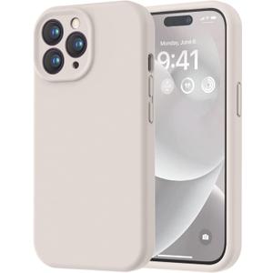 LOVE 3000 Designed for iPhone 15 Pro Case, Premium Silicone with [Soft Anti-Scratch Microfiber Lining] Shockproof Protective Phone Case for Men Women Girls 6.1", Stone