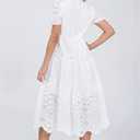 The Beauty North Eyelet Dress, Eyelet Dresses for Women 2025, Women Summer Ruffle Hem Floral Lace Eyelets Dresses,small