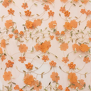 Floral Applique Burnt Orange Fabric, 34" x 62"
