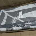 Smiry Outdoor Rug 8x10 ft Waterproof Reversible Leaf Mat, Grey & White