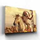 Mistyefly Native American Wall Art 12x18 Inches, Lightweight Indian Wall Decor Chiefs Poster with Built-in Wooden Frame Indian Decorations for Bedroom & Living Room Ready to Hang