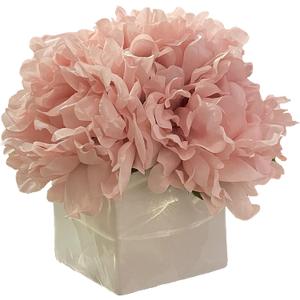 Artificial Flowers with Vase, Fake Peony Flowers in Vase,Faux Flower Arrangements for Home Decor (Pink)