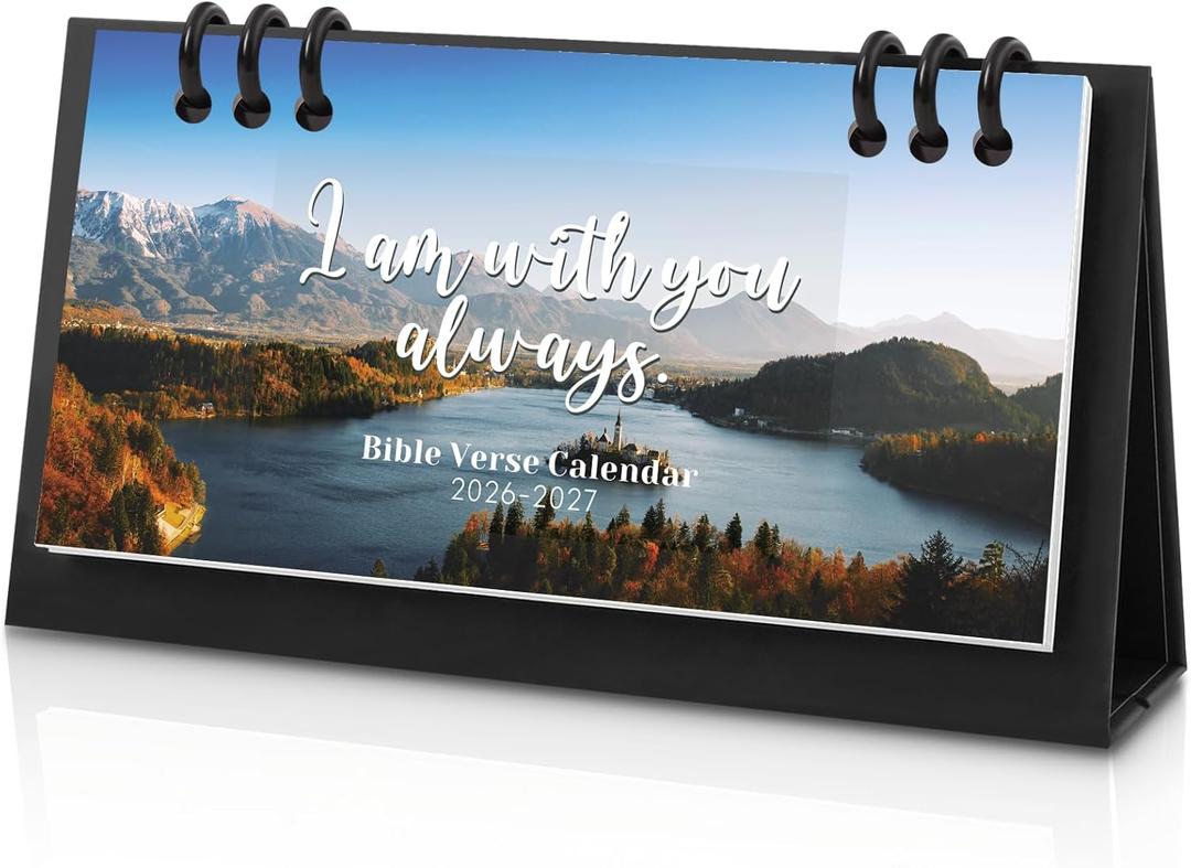 Small Desk Calendar 2026-2027, Bible Mini Desk Calendar (From January 2026 to June 2027) Flip Desktop Standing Calendar, Monthly Planner Cute Calendar, School Home Office Supplies, 6.3" x 3.1"