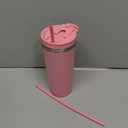 BJPKPK 22oz Tumbler With lid And Straw Stainless Steel Travel Coffee Mug Insulated Tumblers Cups,Light Pink