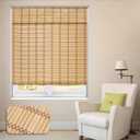 LUCKUP Cordless Roman Shades, Roll Up Bamboo Blinds for Indoor Windows, Light Filtering UV Protection Natural Bamboo Shades, Easy to Install for Home & Office, 30" W x 64" L, Natural