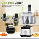 600W Electric Food Processor 10 Cup Large Bowl and 6.8oz Grinder Combo