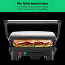 Chefman Panini Press Grill and Gourmet Sandwich Maker Non-Stick Coated Plates, Opens 180 Degrees to Fit Any Type or Size of Food, Stainless Steel Surface and Removable Drip Tray, 4 Slice, Black