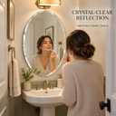Bathroom Mirror for Over Sink, 20x28 Inch Oval Frameless Mirror