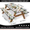 Picnic Table Cover with Bench Covers 6FT Camping Essentials Fitted Picnic Table Cloths Camping Table Cover Outdoor Elastic Picnic Tablecloth (3pcs-72")