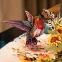CUTPOPUP Mothers Day Card Pop Up, 6x8in. Humming Bird 3D Pop-up Greeting, Birthday Card for Women, Wife, Grandma, Daughter, Mom & All Occasions (Hummingbird Sunflower)