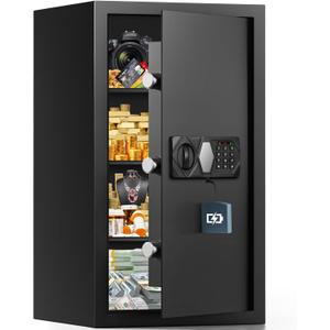 4.5 Cuft Large Fireproof Safe for Home Use, Digital Home Safes Water and Fireproof with Spare Keys and Alarm System, Anti-Theft Fire Proof Safe Box for Home Office
