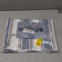 Stripe mini Pillow Case Soft Faux Linen Square Decorative Throw Cushion Cover Pillowcase with Hidden Zipper for Sofa Nursery Car 2 Piece 12" x 12 " (Navy-white)