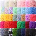 Buryeah 40 Skeins Soft Chenille Yarn for Crocheting 2187 Yards Multicolored Blanket Velvet Bulky Thick Fluffy Plush Fluffy Yarn for Hand Knitting DIY Rugs Scarf Gloves Stuffed Animals Bags